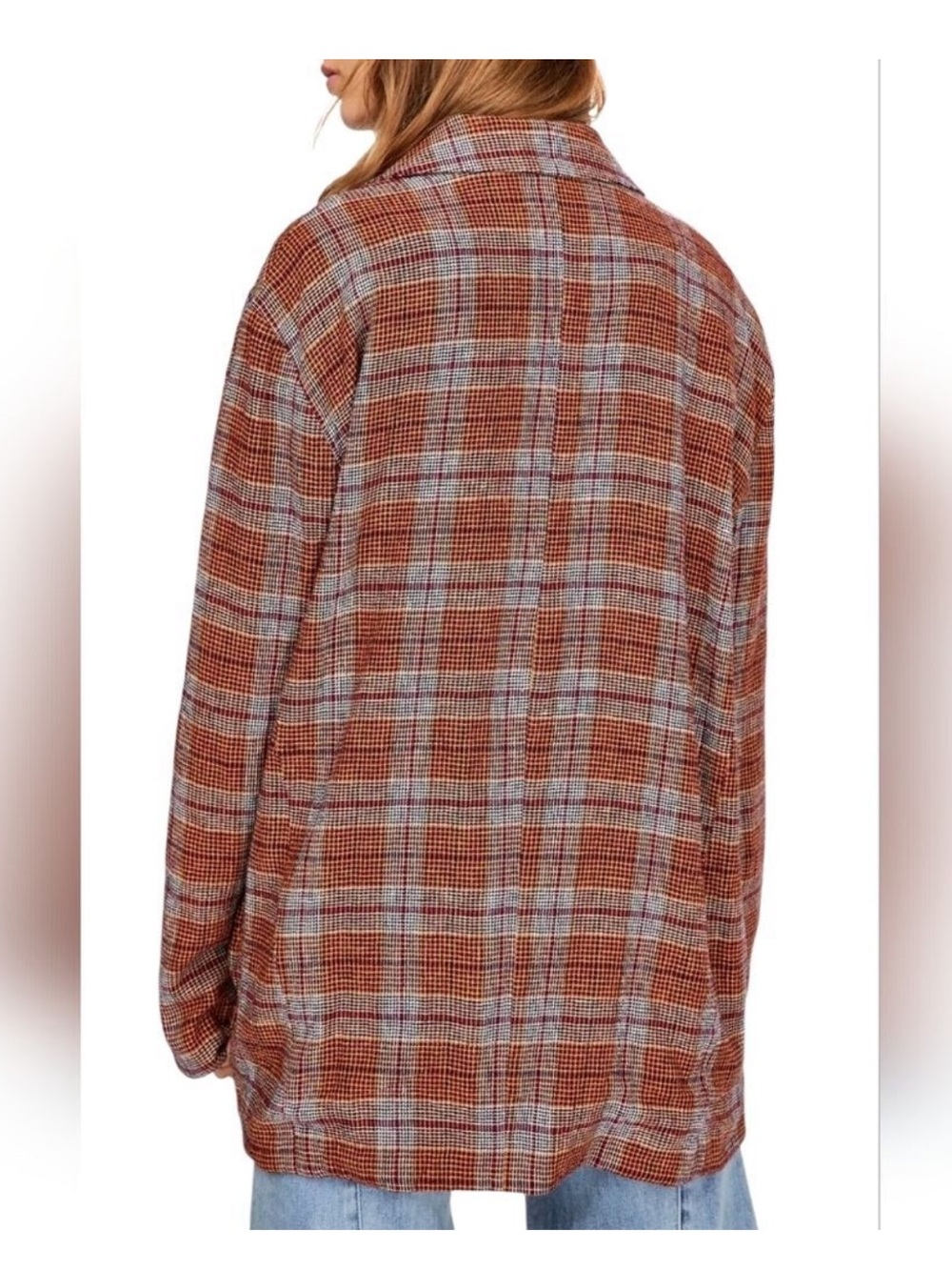 Free People Relaxed Plaid Blazer - Picture 4 of 9
